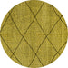 Round Solid Yellow Modern Rug, abs2922yw