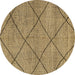 Round Solid Brown Modern Rug, abs2922brn