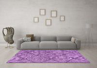 Machine Washable Solid Purple Modern Rug, wshabs2922pur