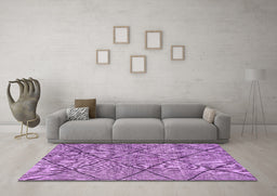 Machine Washable Solid Purple Modern Area Rugs in a Living Room, wshabs2922pur