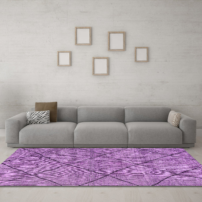 Machine Washable Solid Purple Modern Area Rugs in a Living Room, wshabs2922pur