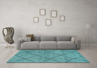 Machine Washable Solid Light Blue Modern Rug, wshabs2922lblu