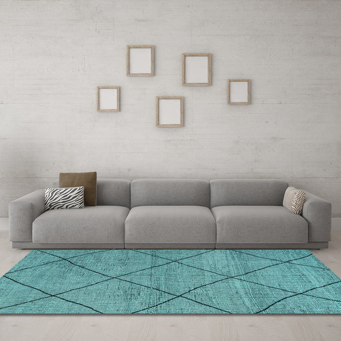 Machine Washable Solid Light Blue Modern Rug in a Living Room, wshabs2922lblu