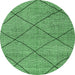 Round Solid Emerald Green Modern Rug, abs2922emgrn