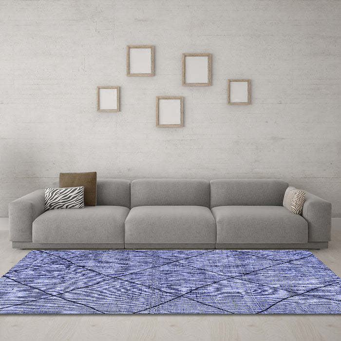 Machine Washable Solid Blue Modern Rug in a Living Room, wshabs2922blu