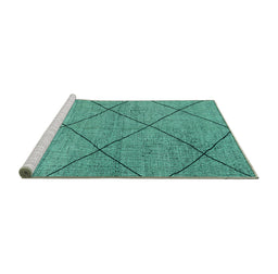 Sideview of Machine Washable Solid Turquoise Modern Area Rugs, wshabs2922turq