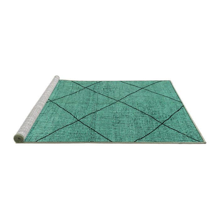 Sideview of Machine Washable Solid Turquoise Modern Area Rugs, wshabs2922turq