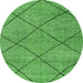 Round Solid Green Modern Rug, abs2922grn