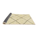 Sideview of Abstract Brown Gold Solid Rug, abs2923