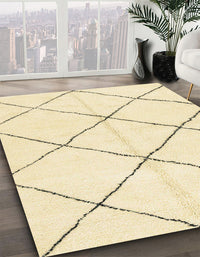 Abstract Brown Gold Solid Rug, abs2923