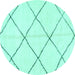 Round Solid Turquoise Modern Rug, abs2923turq