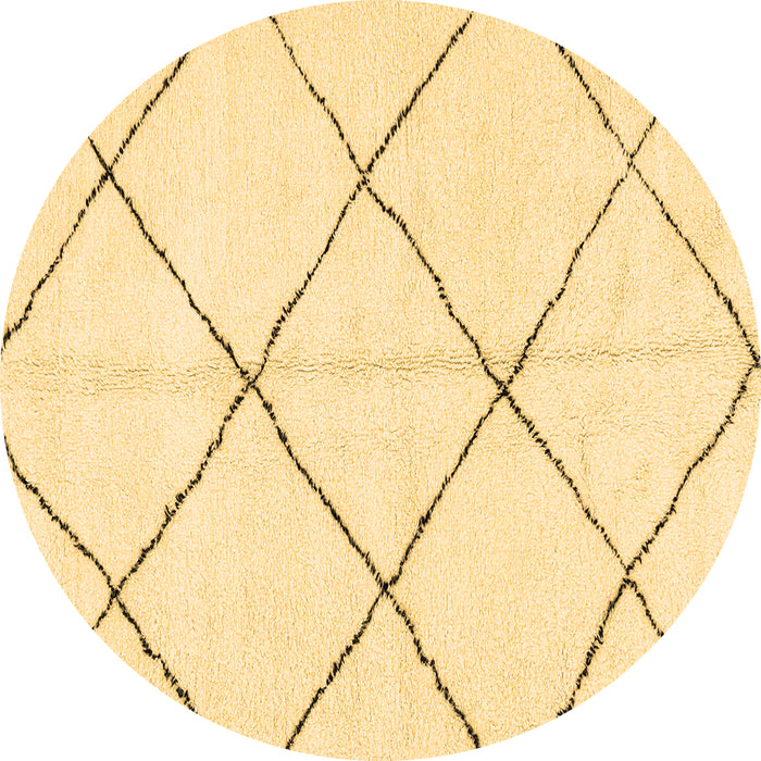 Round Machine Washable Solid Brown Modern Rug, wshabs2923brn