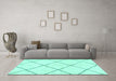 Machine Washable Solid Turquoise Modern Area Rugs in a Living Room,, wshabs2923turq