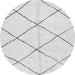 Round Machine Washable Solid Gray Modern Rug, wshabs2923gry