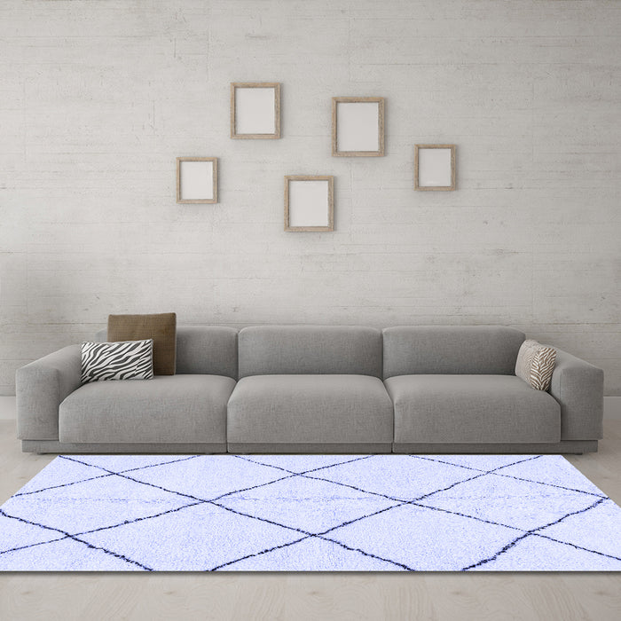 Machine Washable Solid Blue Modern Rug in a Living Room, wshabs2923blu