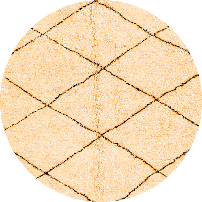 Round Machine Washable Solid Orange Modern Area Rugs, wshabs2923org