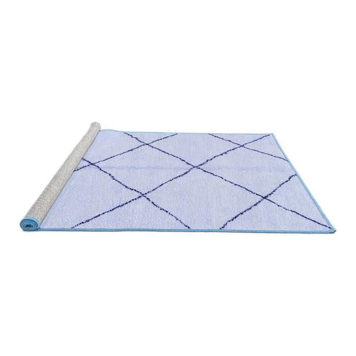 Sideview of Machine Washable Solid Blue Modern Rug, wshabs2923blu