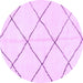 Round Machine Washable Solid Purple Modern Area Rugs, wshabs2923pur