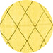 Round Solid Yellow Modern Rug, abs2923yw