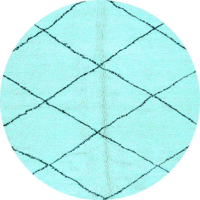 Round Machine Washable Solid Light Blue Modern Rug, wshabs2923lblu