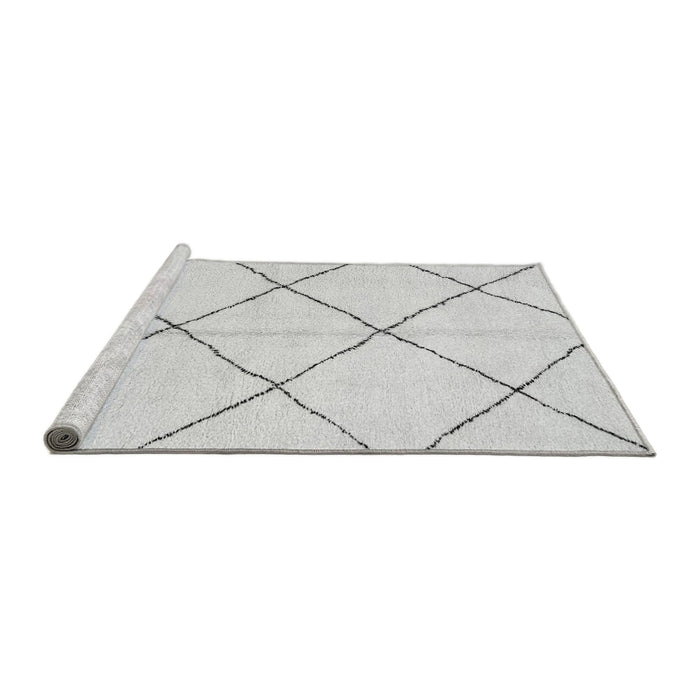 Sideview of Machine Washable Solid Gray Modern Rug, wshabs2923gry