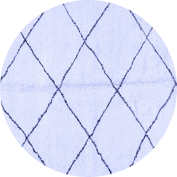 Round Solid Blue Modern Rug, abs2923blu