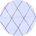 Round Solid Blue Modern Rug, abs2923blu