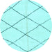 Round Solid Light Blue Modern Rug, abs2923lblu