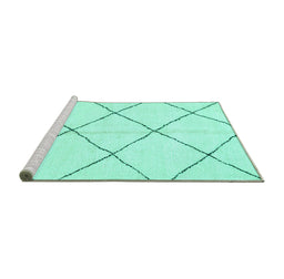 Sideview of Machine Washable Solid Turquoise Modern Area Rugs, wshabs2923turq