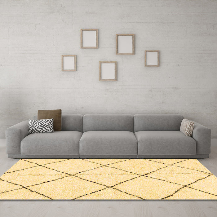Machine Washable Solid Brown Modern Rug in a Living Room,, wshabs2923brn