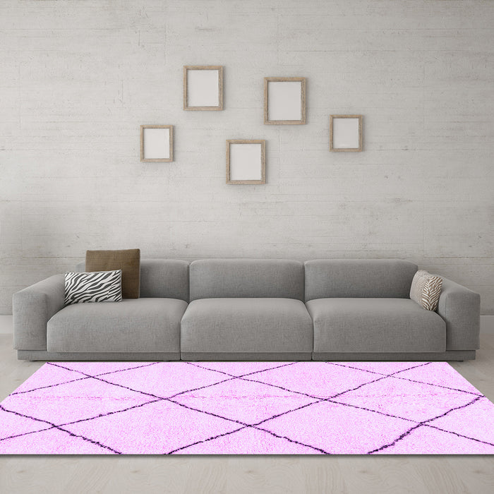 Machine Washable Solid Purple Modern Area Rugs in a Living Room, wshabs2923pur