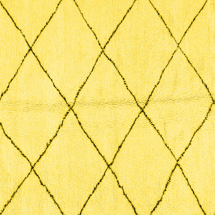Square Machine Washable Solid Yellow Modern Rug, wshabs2923yw