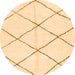 Round Solid Orange Modern Rug, abs2923org