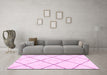 Machine Washable Solid Pink Modern Rug in a Living Room, wshabs2923pnk