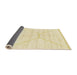 Sideview of Abstract Brown Gold Solid Rug, abs2924