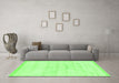 Machine Washable Solid Green Modern Area Rugs in a Living Room,, wshabs2924grn