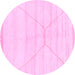 Round Solid Pink Modern Rug, abs2924pnk