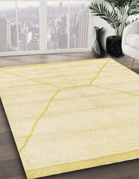 Abstract Brown Gold Solid Rug, abs2924