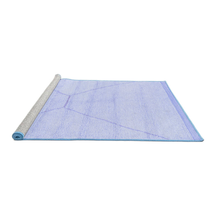 Sideview of Machine Washable Solid Blue Modern Rug, wshabs2924blu