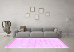 Machine Washable Solid Purple Modern Area Rugs in a Living Room, wshabs2924pur