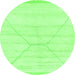 Round Machine Washable Solid Green Modern Area Rugs, wshabs2924grn