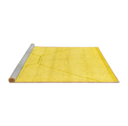 Sideview of Machine Washable Solid Yellow Modern Rug, wshabs2924yw