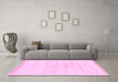 Machine Washable Solid Pink Modern Rug in a Living Room, wshabs2924pnk