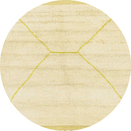 Round Machine Washable Abstract Brown Gold Rug, wshabs2924
