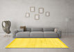 Machine Washable Solid Yellow Modern Rug in a Living Room, wshabs2924yw