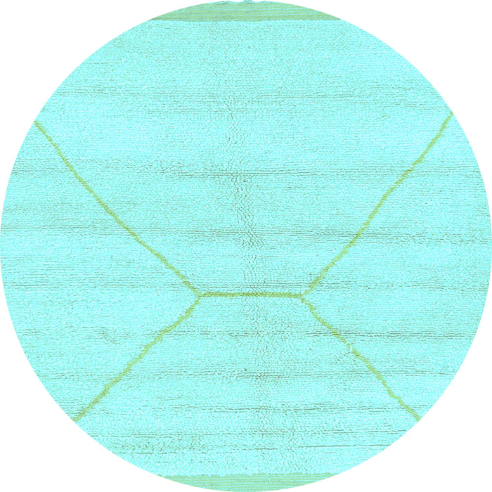 Round Machine Washable Solid Light Blue Modern Rug, wshabs2924lblu