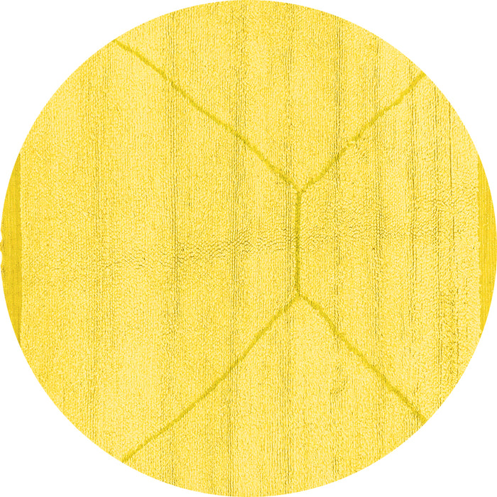 Round Solid Yellow Modern Rug, abs2924yw