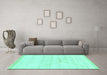 Machine Washable Solid Turquoise Modern Area Rugs in a Living Room,, wshabs2924turq