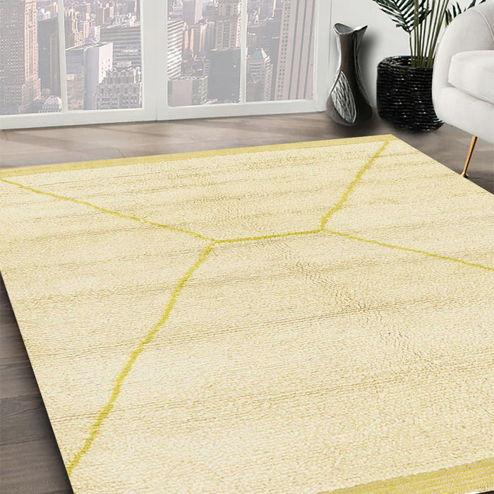 Machine Washable Abstract Brown Gold Rug in a Family Room, wshabs2924