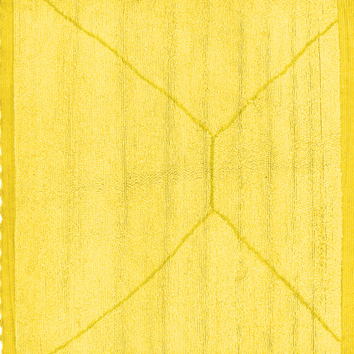 Square Machine Washable Solid Yellow Modern Rug, wshabs2924yw